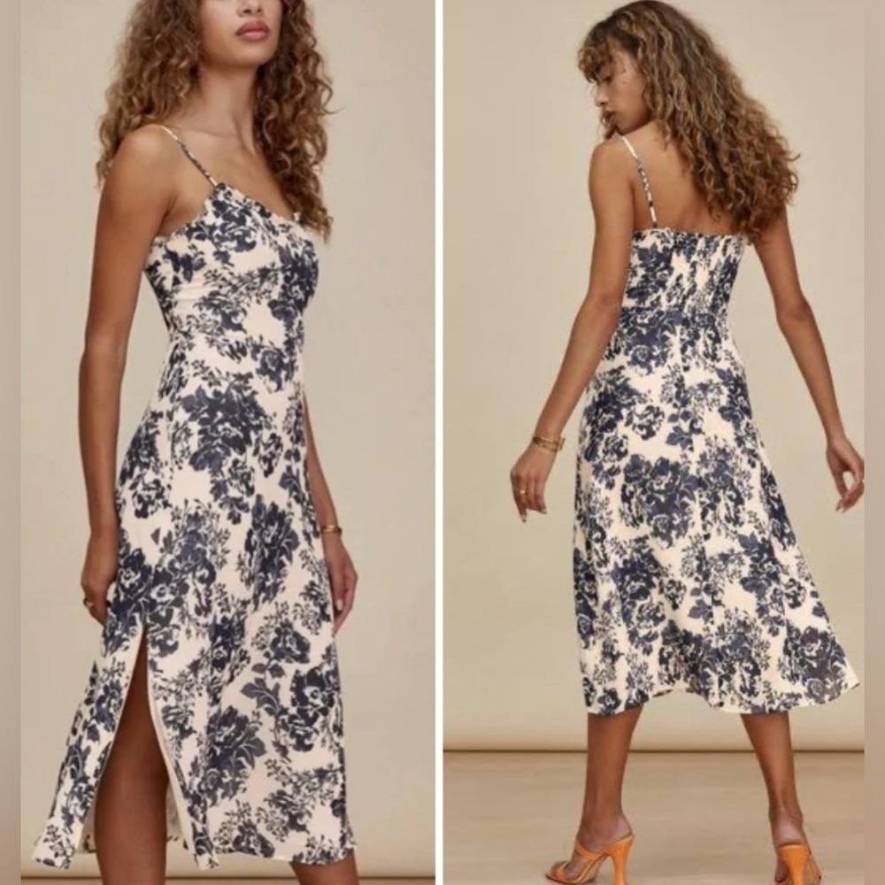Reformation Cassandra dress in Madame black floral NWT